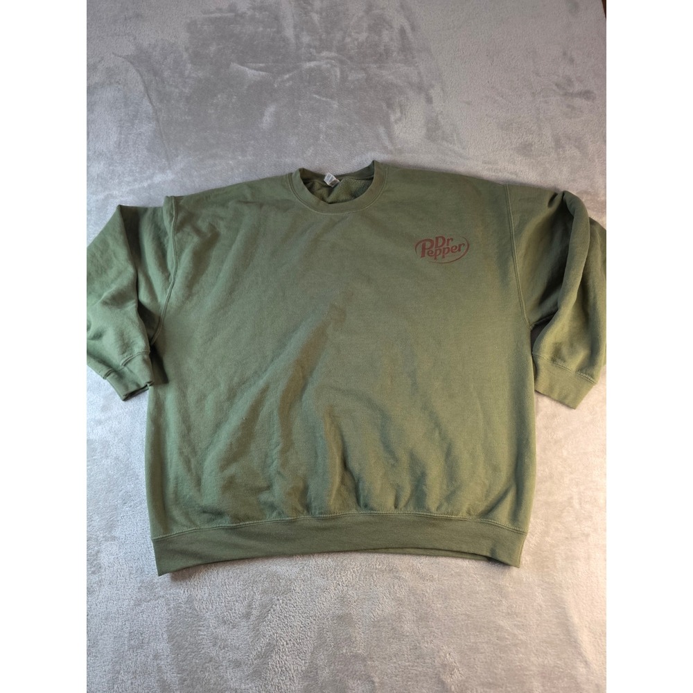 Gildan Sweatshirt Mens 2XL Green Dr Pepper Googled My Symptoms Graphic Pullover